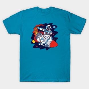 Dabbing Astronaut Riding a Rocket T-Shirt